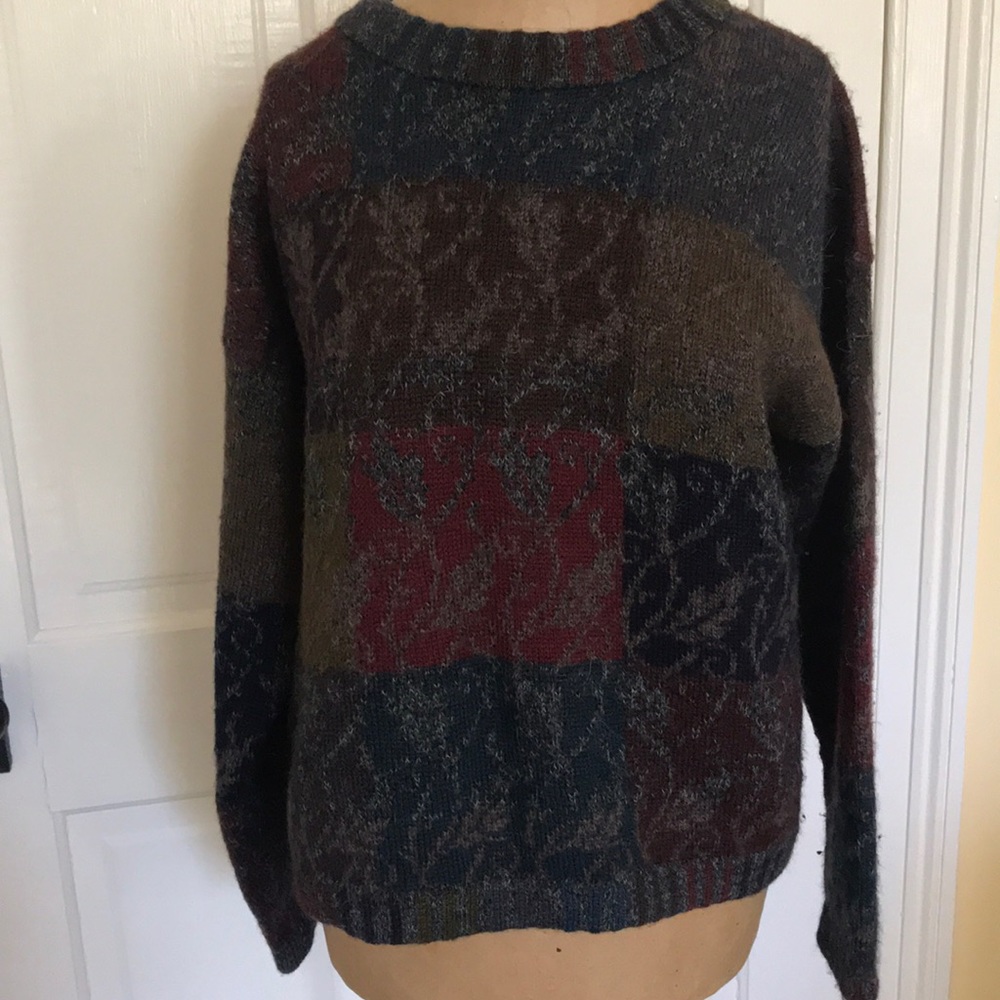 Multicolored alpaca sweater, handmade in Bolivia